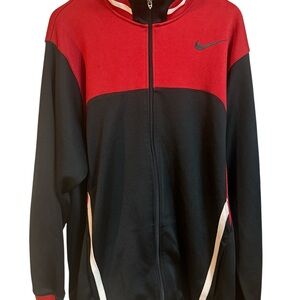 Nike Men's Red and Black Track Zipper Jacket